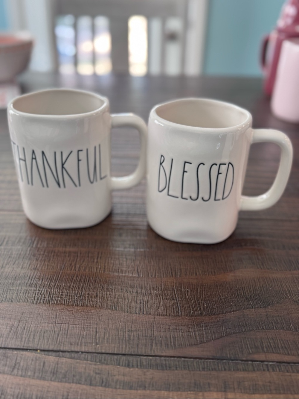 Rae Dunn Thankful & Blessed Mugs